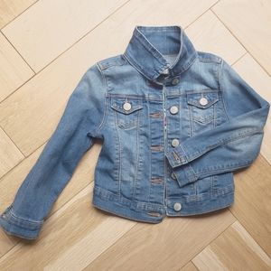 Girl Denim Embroidered Catimini Jacket, size 4T.